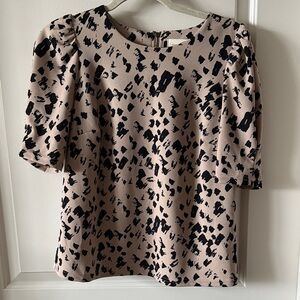 Elegant Black Patterned Women's Blouse